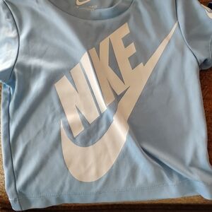 Nike Kids Light Blue Tee with White Logo